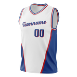 Custom White & Royal Blue Colors Design Sports Basketball Jersey BS01P7020219