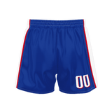 Custom Royal White Solid Color Basketball Shorts