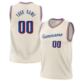 Custom Cream & Royal Blue Colors Design Sports Basketball Jersey