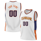 Custom White & Orange Colors Design Sports Basketball Jersey