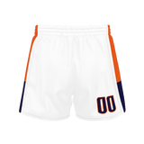 Custom White Orange Solid Color Basketball Shorts