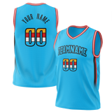 Custom Blue & Red Colors Design Sports Basketball Jersey BS01PS042009