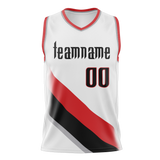 Custom White & Red Colors Design Sports Basketball Jersey BS01PTB010209