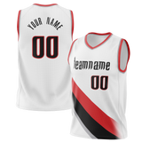 Custom White & Red Colors Design Sports Basketball Jersey