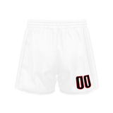 Custom White Red Solid Color Basketball Shorts