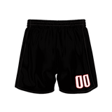 Custom Black Red Solid Color Basketball Shorts