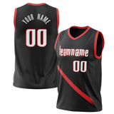 Custom Black & Red Colors Design Sports Basketball Jersey