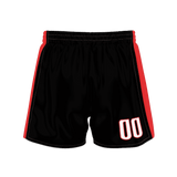 Custom Black Red Solid Color Basketball Shorts