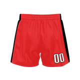 Custom Red Black Solid Color Basketball Shorts