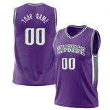 Custom Purple & Gray Colors Design Sports Basketball Jersey