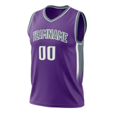 Custom Purple & Gray Colors Design Sports Basketball Jersey BS01SK022303