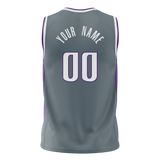 Custom Gray & Purple Colors Design Sports Basketball Jersey BS01SK040323