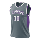 Custom Gray & Purple Colors Design Sports Basketball Jersey BS01SK040323