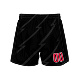 Custom Black Red Solid Color Basketball Shorts