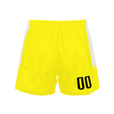 Custom Yellow Gray Solid Color Basketball Shorts