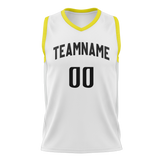 Custom White & Yellow Colors Design Sports Basketball Jersey BS01UJ020212