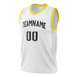 Custom White & Yellow Colors Design Sports Basketball Jersey BS01UJ020212