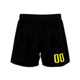 Custom Black Yellow Solid Color Basketball Shorts