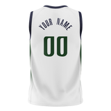 Custom White & Navy Blue Colors Design Sports Basketball Jersey BS01UJ050218