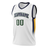 Custom White & Navy Blue Colors Design Sports Basketball Jersey BS01UJ050218