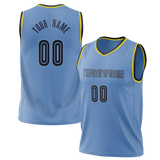 Custom Light Blue & Navy Blue Colors Design Sports Basketball Jersey