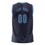 Custom Navy Blue & Light Blue Colors Design Sports Basketball Jersey BS01VG021821