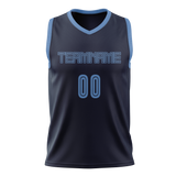 Custom Navy Blue & Light Blue Colors Design Sports Basketball Jersey BS01VG021821