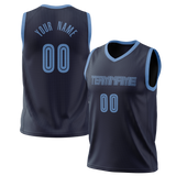 Custom Navy Blue & Light Blue Colors Design Sports Basketball Jersey