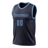 Custom Navy Blue & Light Blue Colors Design Sports Basketball Jersey BS01VG021821