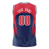 Custom Navy Blue & Red Colors Design Sports Basketball Jersey BS01WW011809