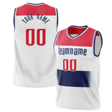 Custom White & Red Colors Design Sports Basketball Jersey