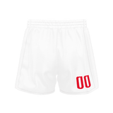 Custom White Red Solid Color Basketball Shorts