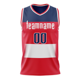 Custom Red & Navy Blue Colors Design Sports Basketball Jersey BS01WW030918