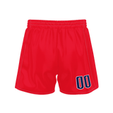 Custom Red Navy Solid Color Basketball Shorts