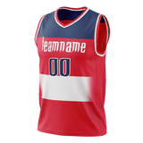 Custom Red & Navy Blue Colors Design Sports Basketball Jersey BS01WW030918