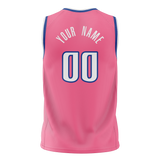 Custom Pink & Navy Blue Colors Design Sports Basketball Jersey BS01WW042518