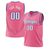 Custom Pink & Navy Blue Colors Design Sports Basketball Jersey BS01WW042518