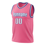 Custom Pink & Navy Blue Colors Design Sports Basketball Jersey BS01WW042518