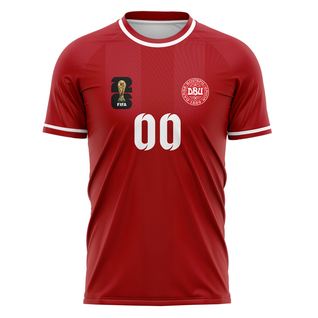 Denmark FIFA 2026 World Cup Home Soccer Jersey Style – With Custom Name and Number