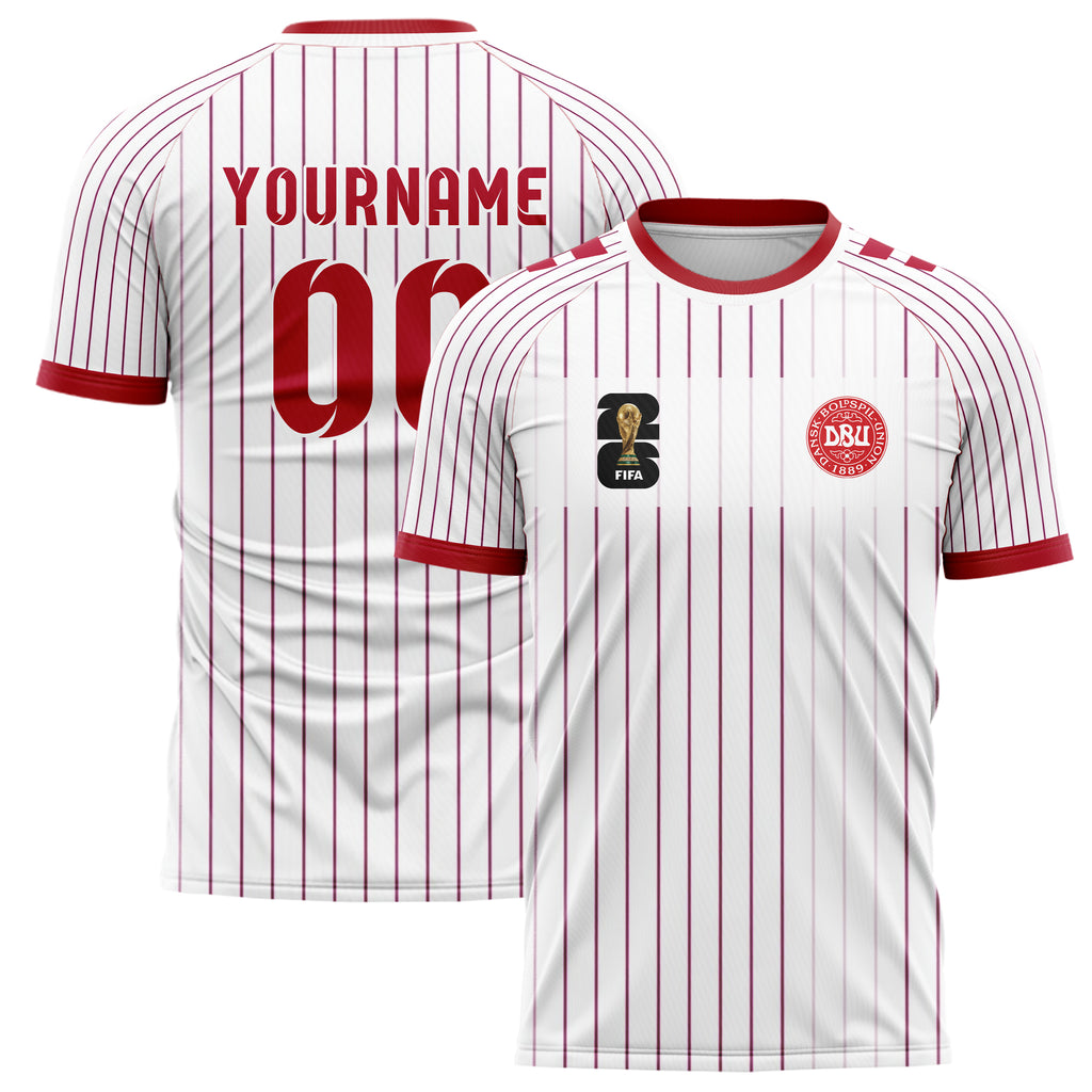 Denmark FIFA 2026 World Cup Away Soccer Jersey Style – With Custom Name and Number