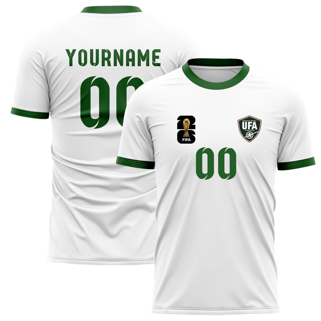 Uzbekistan FIFA 2026 World Cup Away Soccer Jersey Style – With Custom Name and Number