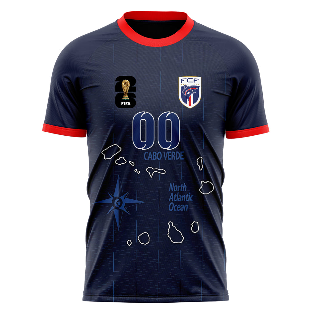 Cape Verde FIFA 2026 World Cup Home Soccer Jersey Style – With Custom Name and Number