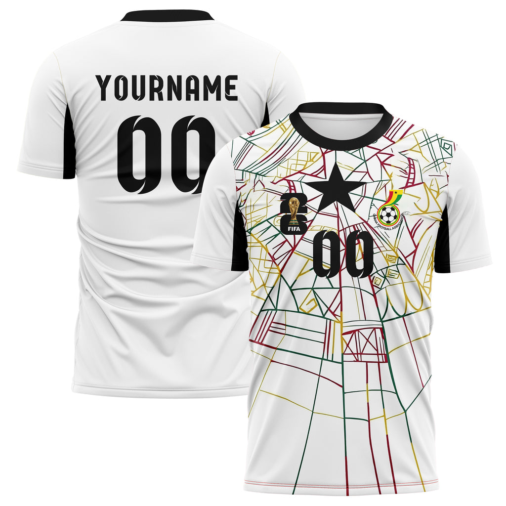 Ghana FIFA 2026 World Cup Home Soccer Jersey Style – With Custom Name and Number