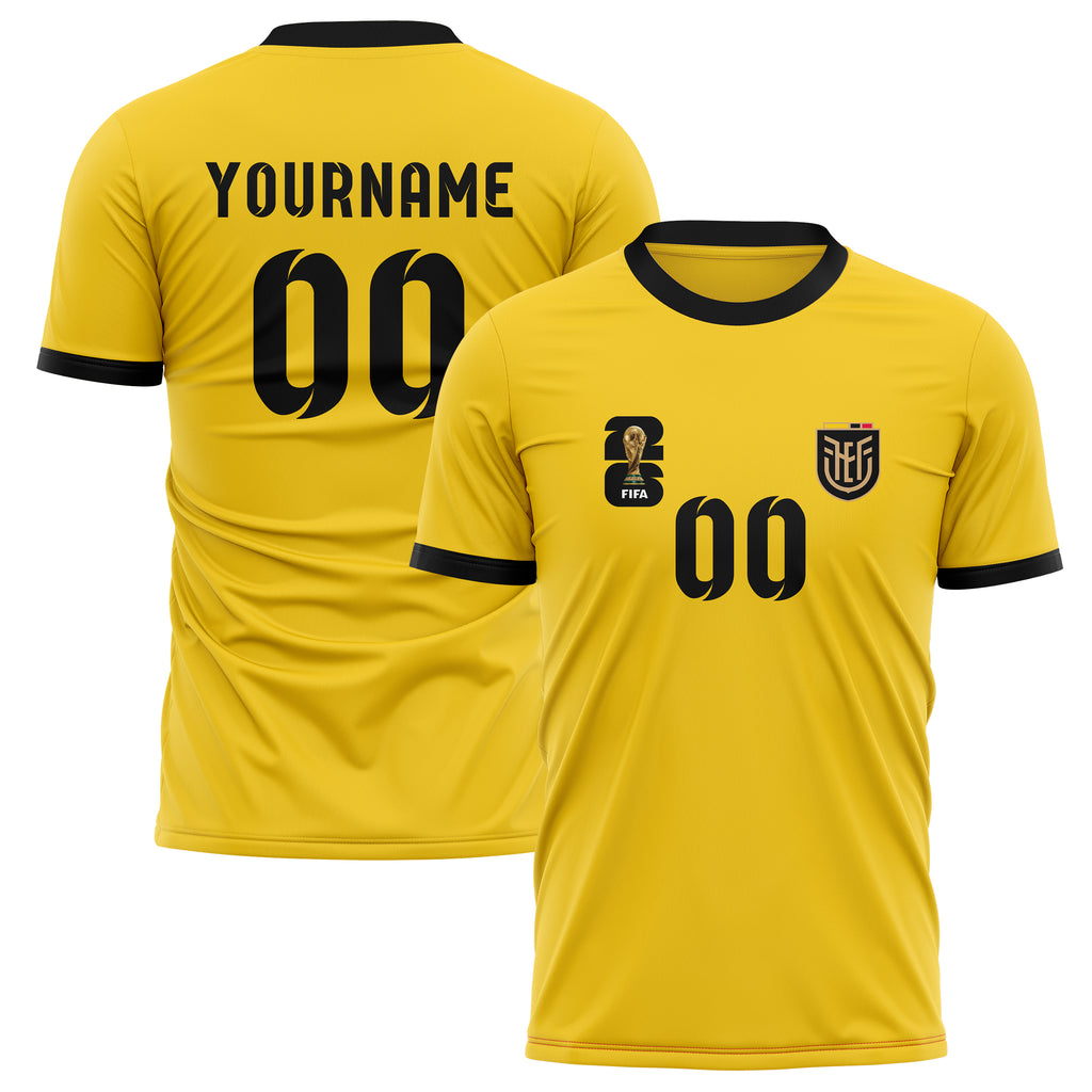 Ecuador FIFA 2026 World Cup Home Soccer Jersey Style – With Custom Name and Number