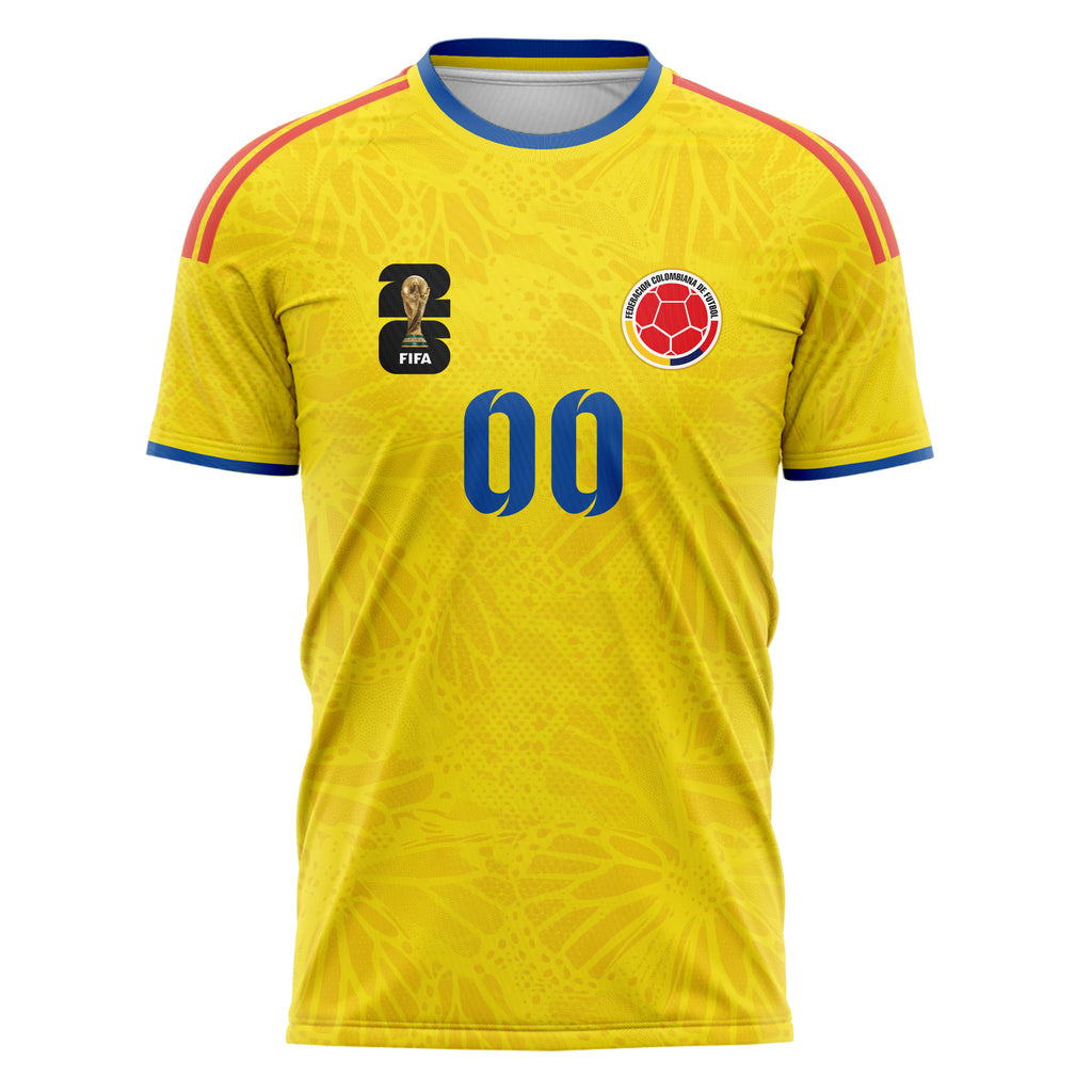 Colombia FIFA 2026 World Cup Home Soccer Jersey Style – With Custom Name and Number