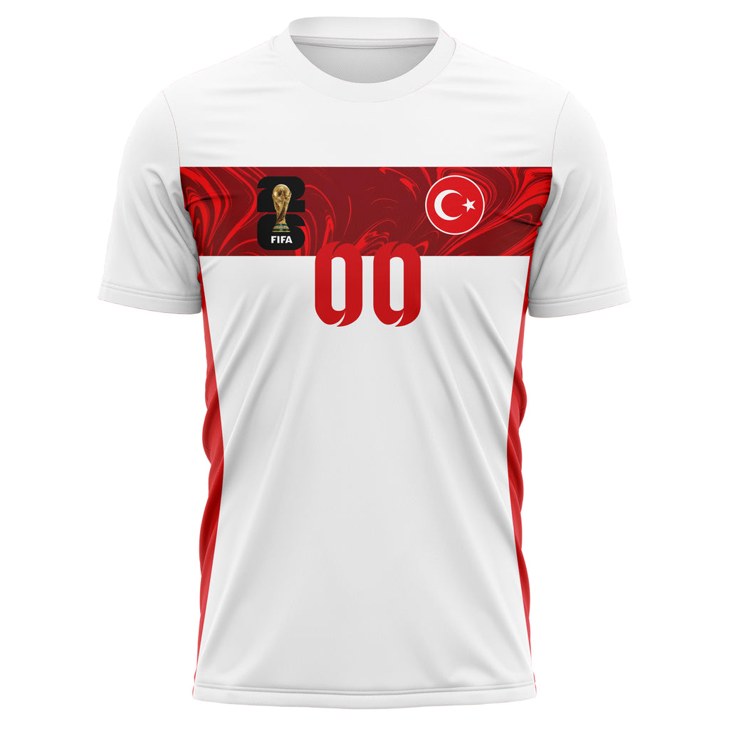 Turkey FIFA 2026 World Cup Away Soccer Jersey Style – With Custom Name and Number