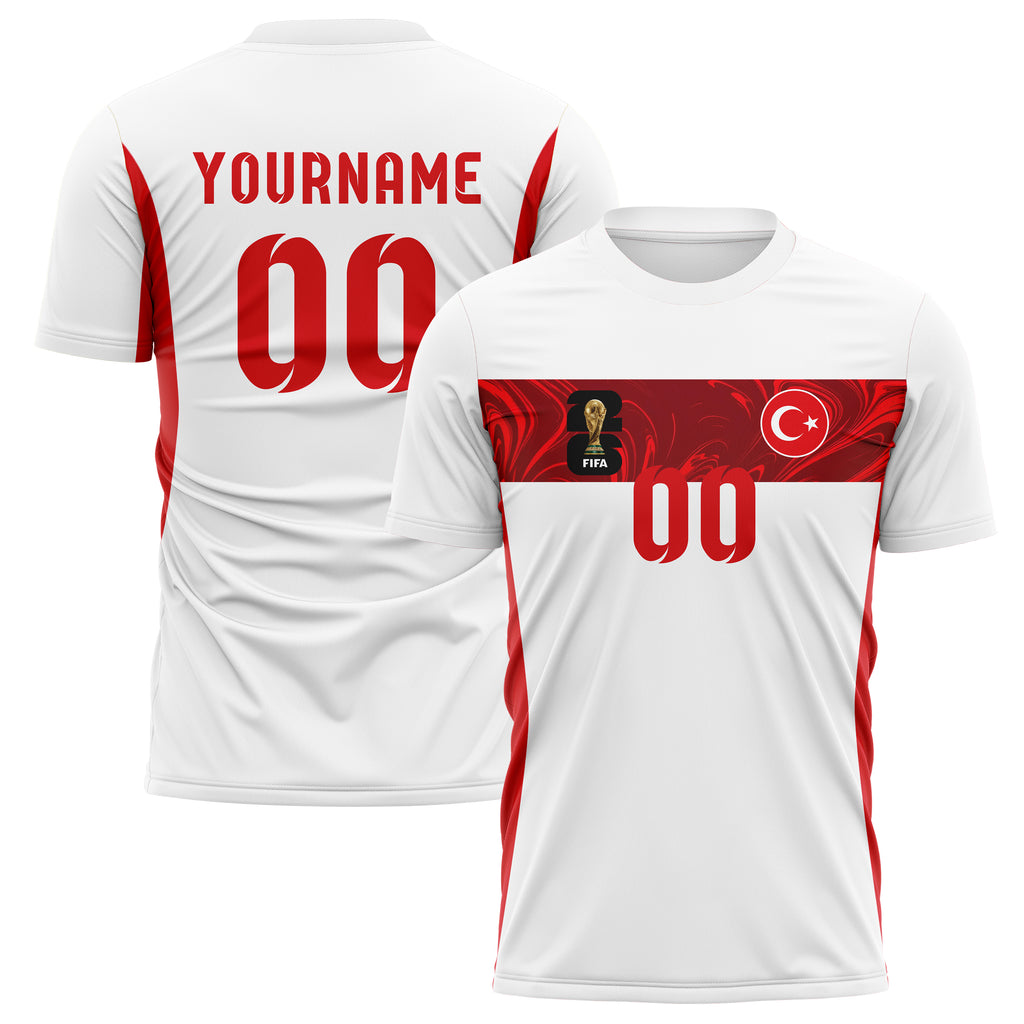 Turkey FIFA 2026 World Cup Away Soccer Jersey Style – With Custom Name and Number