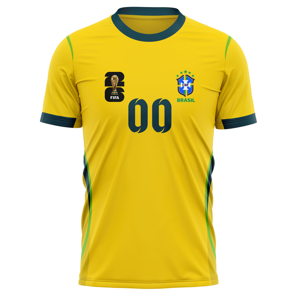 Brazil FIFA 2026 World Cup Home Soccer Jersey Style – With Custom Name and Number