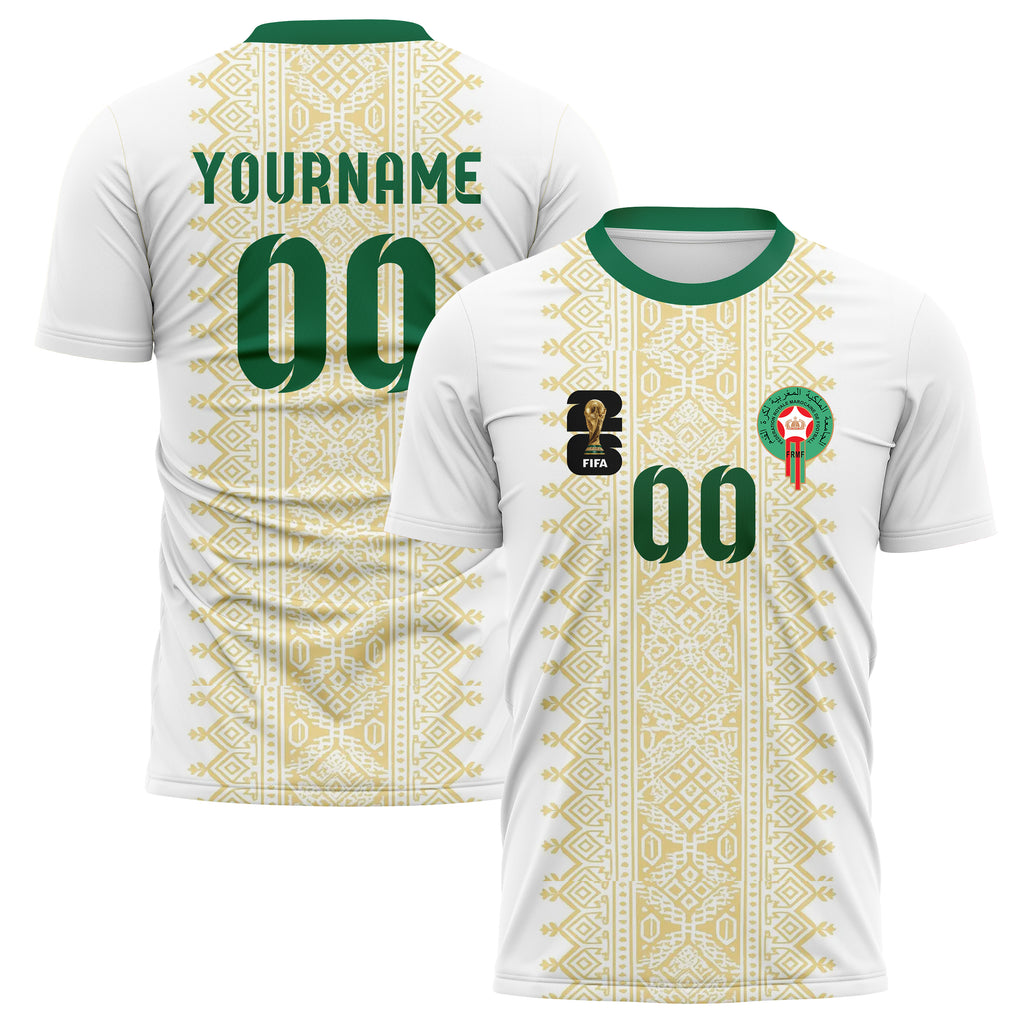 Morocco FIFA 2026 World Cup Away Soccer Jersey Style – With Custom Name and Number