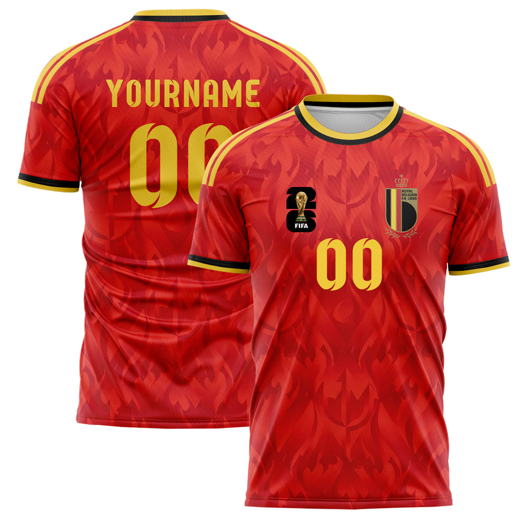 Belgium FIFA 2026 World Cup Home Soccer Jersey Style – With Custom Name and Number